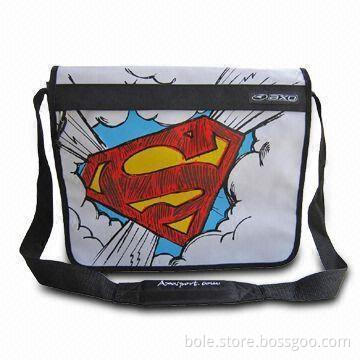 Synthetic Leather Briefcase with Superman Design Logo, OEM, ODM Offer Welcomed, Sized 36 x 30 x 11cm